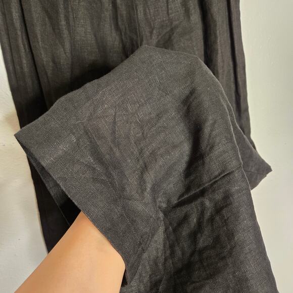 Anthropologie Faithful The Brand Circa Pant Black Linen Wide Leg Minimalist Chic - Picture 4 of 13